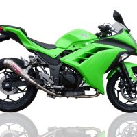 Esapament GPR compatibil cu Kawasaki Ninja 300 R  2012 Evacuare slip-on omologata, inclusiv db killer detașabil și cot de legătură,Powercone Evo