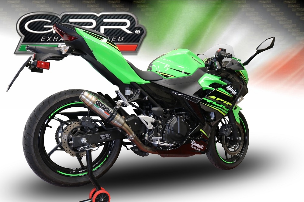 Esapament GPR compatibil cu Kawasaki Ninja 500 2023 Evacuare slip-on omologata, inclusiv db killer detașabil și cot de legătură,Deeptone Inox
