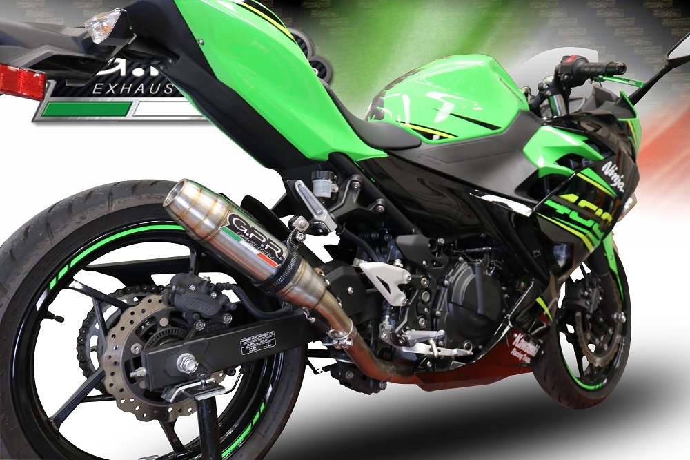 Esapament GPR compatibil cu Kawasaki Ninja 500 2023 Evacuare slip-on omologata, inclusiv db killer detașabil și cot de legătură,Deeptone Inox