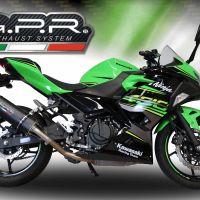 Esapament GPR compatibil cu Kawasaki Z 400 2023 Evacuare slip-on omologata, inclusiv db killer detașabil și cot de legătură,Furore Evo4 Nero