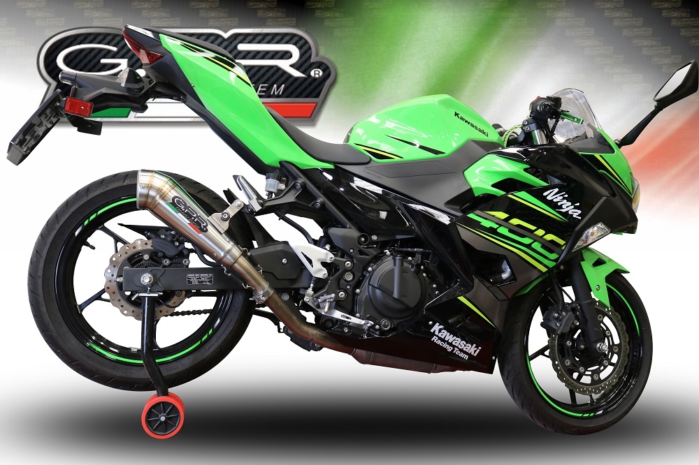Esapament GPR compatibil cu Kawasaki Ninja 400 2023 Evacuare slip-on omologata, inclusiv db killer detașabil și cot de legătură,Powercone Evo