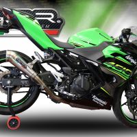 Esapament GPR compatibil cu Kawasaki Ninja 400 2023 Evacuare slip-on omologata, inclusiv db killer detașabil și cot de legătură,Powercone Evo