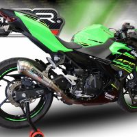 Esapament GPR compatibil cu Kawasaki Ninja 400 2023 Evacuare slip-on omologata, inclusiv db killer detașabil și cot de legătură,Powercone Evo