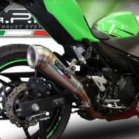 Esapament GPR compatibil cu Kawasaki Ninja 400 2023 Evacuare slip-on omologata, inclusiv db killer detașabil și cot de legătură,Powercone Evo
