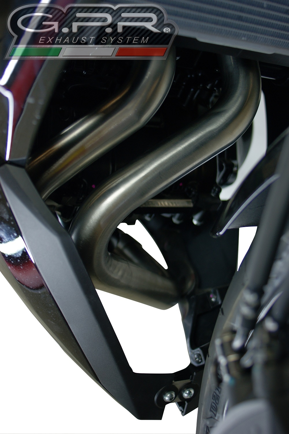Esapament GPR compatibil cu Kawasaki Ninja 650 2017 Sistem complet de evacuare legal omologat, inclusiv db killer și catalizator detașabil,Powercone Evo