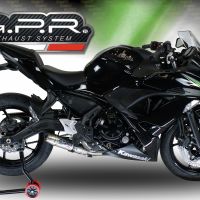 Esapament GPR compatibil cu Kawasaki Ninja 650 2021 Sistem complet de evacuare legal omologat, inclusiv db killer și catalizator detașabil,Deeptone Inox