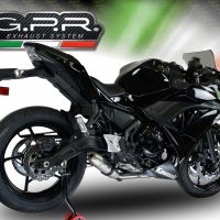 Esapament GPR compatibil cu Kawasaki Ninja 650 2021 Sistem complet de evacuare legal omologat, inclusiv db killer și catalizator detașabil,Deeptone Inox