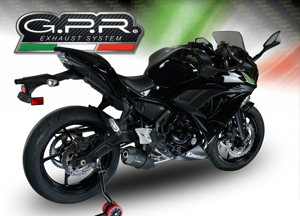 Exhaust compatible with Kawasaki Ninja 650 2021-2022, Furore Nero, Homologated legal full system exhaust, including removable db killer and catalyst