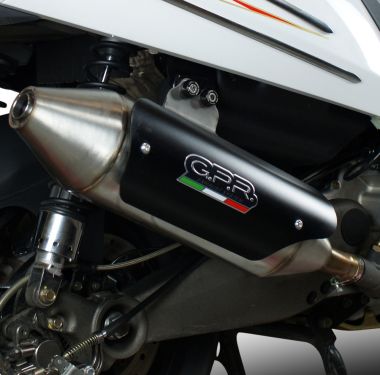 Exhaust compatible with Kymco Myroad 700 2012-2016, Power Bomb, Homologated legal slip-on exhaust including removable db killer, link pipe and catalyst