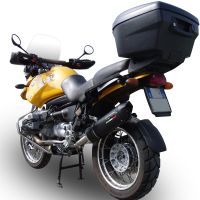 Esapament GPR compatibil cu Bmw R 1150 Gs -Adventure 1999 Evacuare slip-on omologata, inclusiv db killer detașabil și cot de legătură,Furore Nero