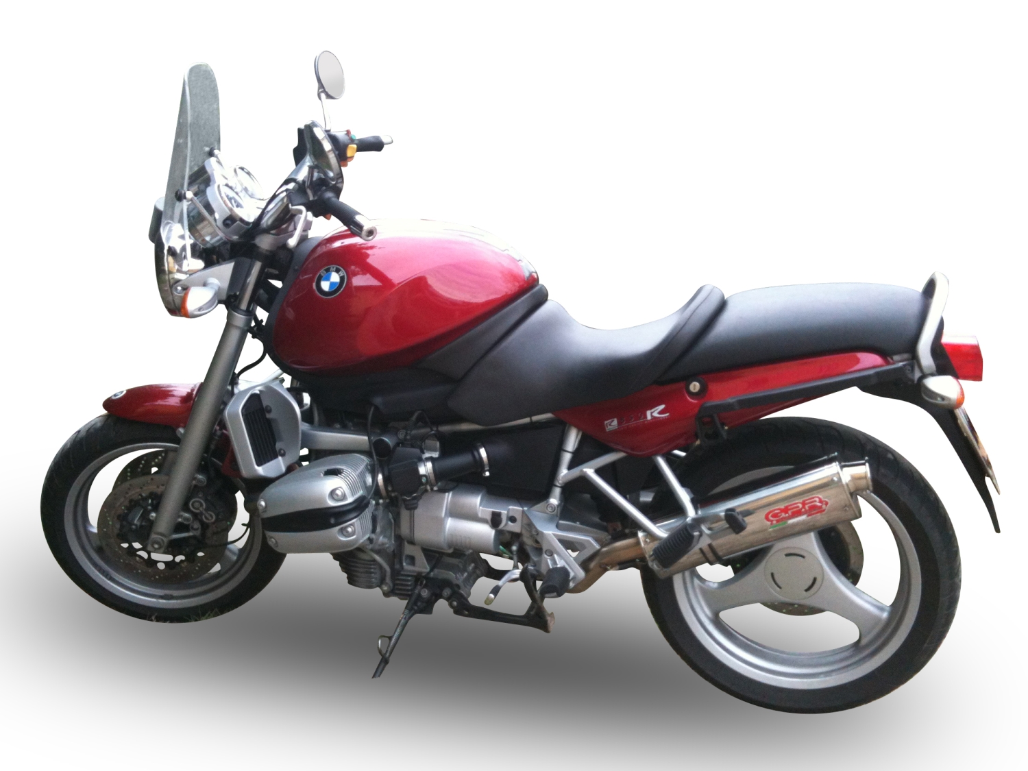 Esapament GPR compatibil cu Bmw R 850 R -GS 1994 Evacuare slip-on omologata, inclusiv db killer detașabil, cot de legătură și catalizator,Trioval