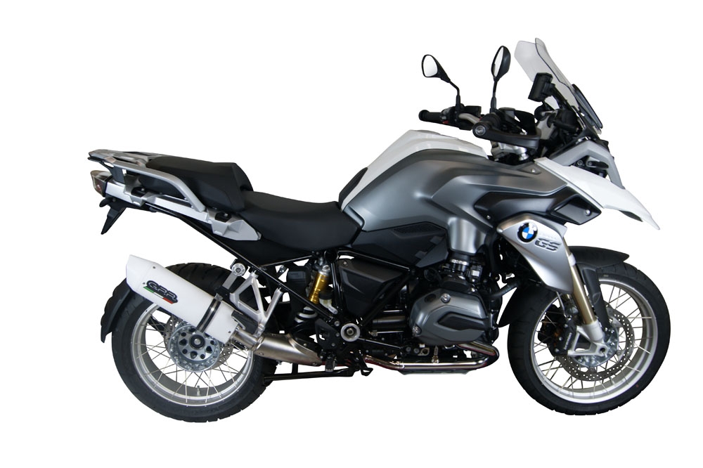 Esapament GPR compatibil cu Bmw R 1200 Gs -Adventure 2014 Evacuare slip-on omologata, inclusiv db killer detașabil și cot de legătură,Albus Ceramic