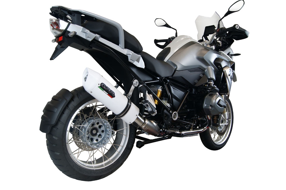 Esapament GPR compatibil cu Bmw R 1200 Gs -Adventure 2014 Evacuare slip-on omologata, inclusiv db killer detașabil și cot de legătură,Albus Ceramic