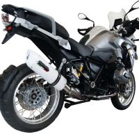 Esapament GPR compatibil cu Bmw R 1200 Gs -Adventure 2014 Evacuare slip-on omologata, inclusiv db killer detașabil și cot de legătură,Albus Ceramic