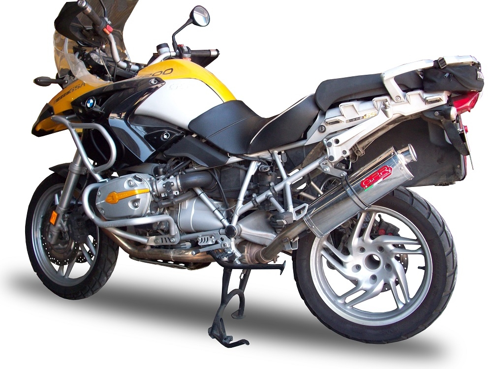 Esapament GPR compatibil cu Bmw R 1200 Gs -Adventure 2004 Evacuare slip-on omologata, inclusiv db killer detașabil și cot de legătură,Trioval