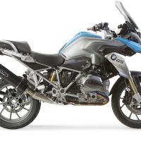 Esapament GPR compatibil cu Bmw R 1200 Gs -Adventure 2017 Evacuare slip-on omologata, inclusiv db killer detașabil și cot de legătură,Furore Evo4 Nero