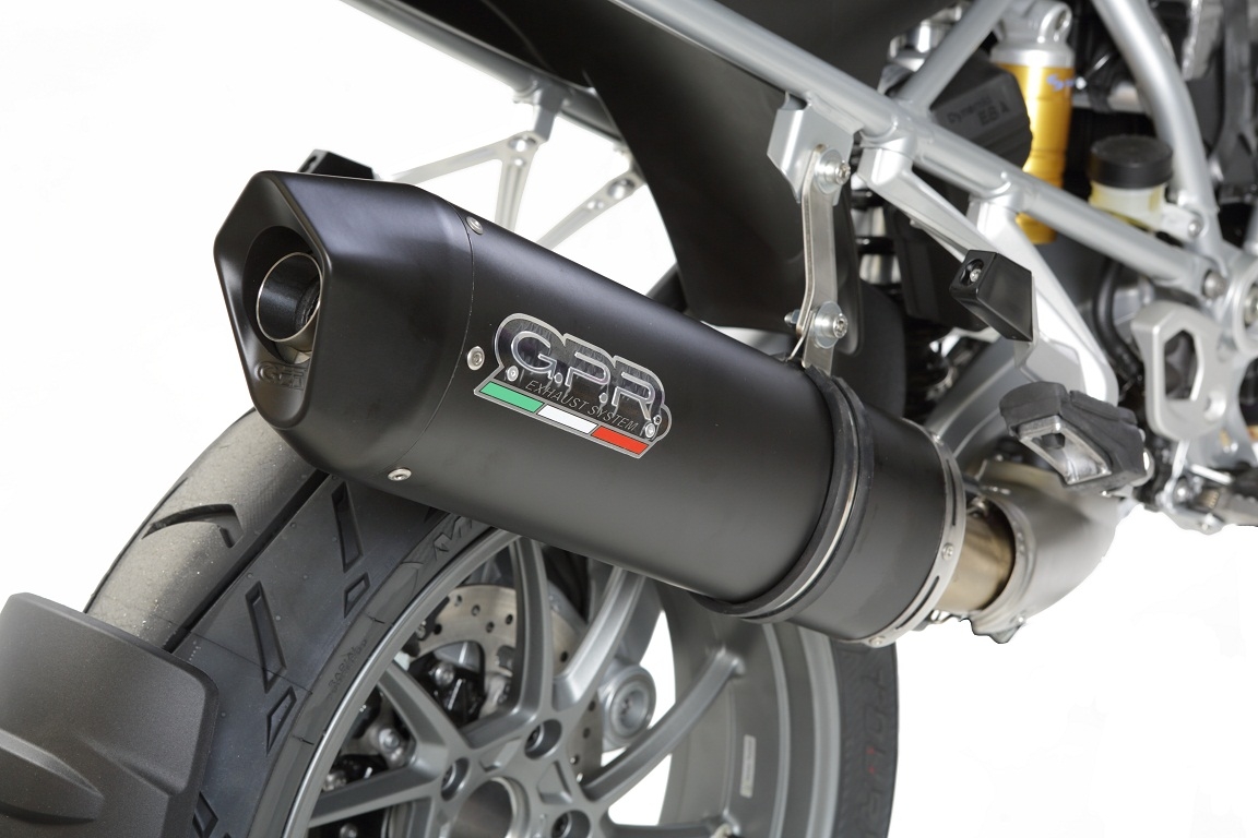 Esapament GPR compatibil cu Bmw R 1200 Gs -Adventure 2017 Evacuare slip-on omologata, inclusiv db killer detașabil și cot de legătură,Furore Evo4 Nero