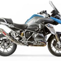 Esapament GPR compatibil cu Bmw R 1200 Gs -Adventure 2014 Evacuare slip-on omologata, inclusiv db killer detașabil și cot de legătură,Powercone Evo