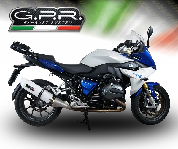 Esapament GPR compatibil cu Bmw R 1200 Rs Lc 2017 Evacuare slip-on omologata, inclusiv db killer detașabil și cot de legătură,Albus Evo4