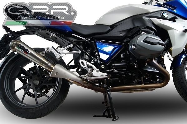 Esapament GPR compatibil cu Bmw R 1200 Rs Lc 2015 Evacuare slip-on omologata, inclusiv db killer detașabil și cot de legătură,Powercone Evo