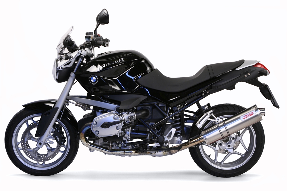 Esapament GPR compatibil cu Bmw R 1200 R 2006 Evacuare slip-on omologata, inclusiv db killer detașabil și cot de legătură,Trioval