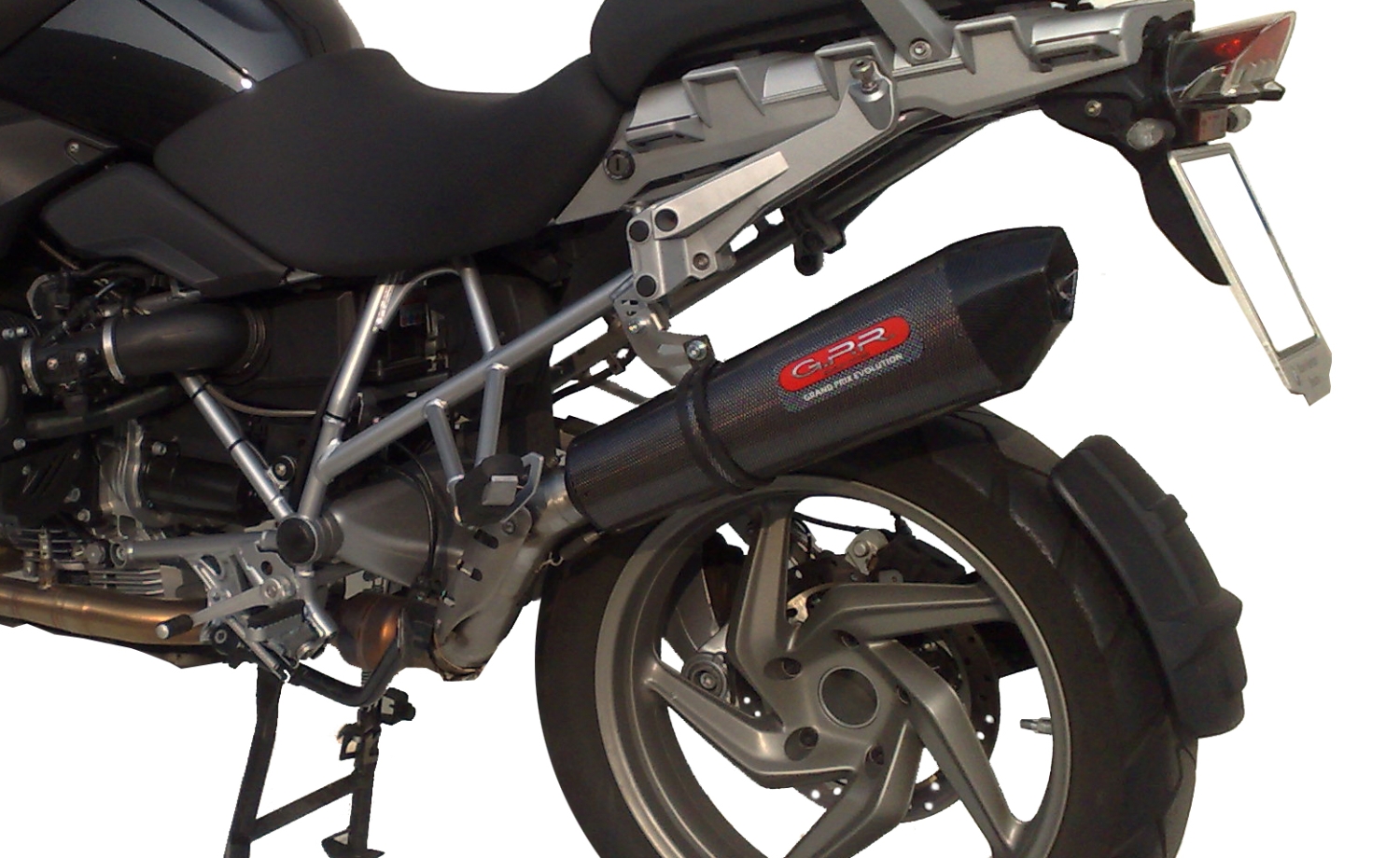 Esapament GPR compatibil cu Bmw R 1200 Gs -Adventure 2013 Sistem complet de evacuare legal omologat, inclusiv db killer detașabil,Furore Nero