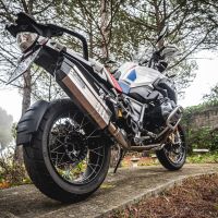 Esapament GPR compatibil cu Bmw R 1250 Gs -Adventure 2021 Evacuare slip-on omologata, inclusiv db killer detașabil și cot de legătură,Hyper Sonic Titanium