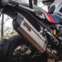 Esapament GPR compatibil cu Bmw R 1250 Gs -Adventure 2021 Evacuare slip-on omologata, inclusiv db killer detașabil și cot de legătură,Hyper Sonic Titanium