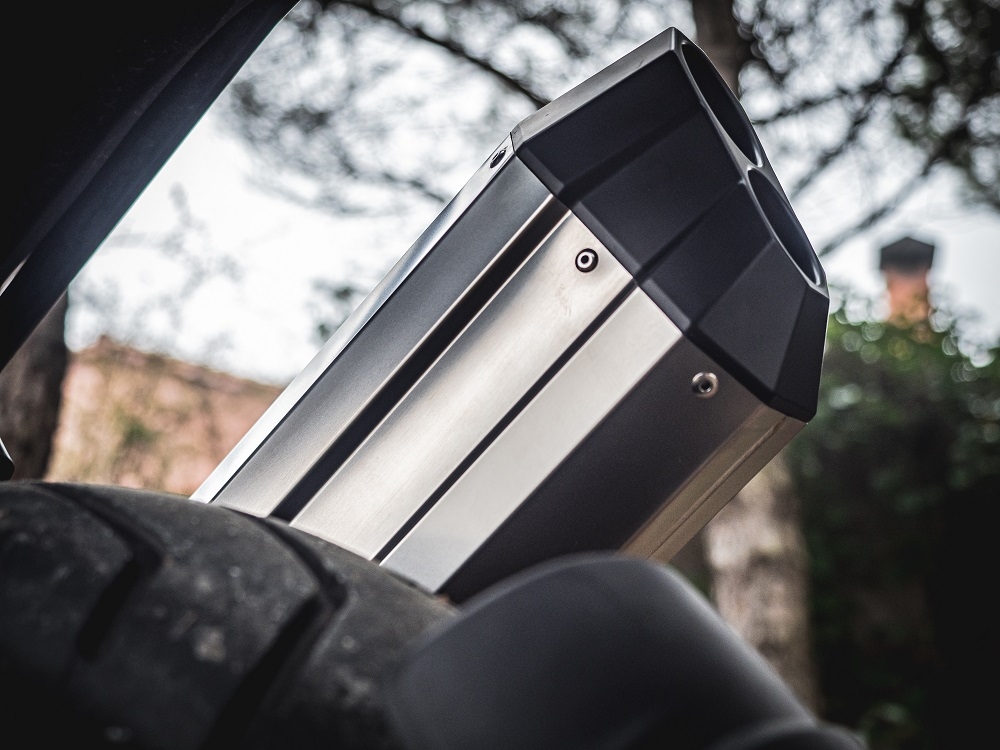 Esapament GPR compatibil cu Bmw R 1250 Gs -Adventure 2021 Evacuare slip-on omologata, inclusiv db killer detașabil și cot de legătură,Hyper Sonic Titanium