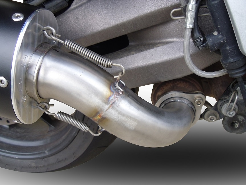 Esapament GPR compatibil cu Aprilia Caponord 1200 2013 Evacuare slip-on omologata, inclusiv db killer detașabil și cot de legătură,Hyper Sonic Inox