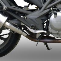 Esapament GPR compatibil cu Cagiva Raptor 650 2001 Evacuare cu dublă omologare legală, inclusiv db killers și coturi de legătură detașabile,Satinox 