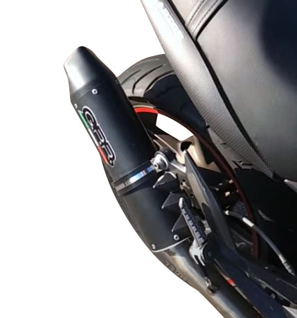 Esapament GPR compatibil cu Cagiva Raptor 1000 2000 Evacuare cu dublă omologare legală, inclusiv db killers și coturi de legătură detașabile,Furore Nero