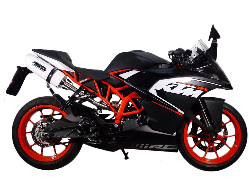 Exhaust compatible with Ktm Rc 125 2014-2016, Albus Ceramic, Homologated legal slip-on exhaust including removable db killer and link pipe
