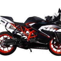 Exhaust compatible with Ktm Rc 125 2014-2016, Albus Ceramic, Homologated legal slip-on exhaust including removable db killer and link pipe