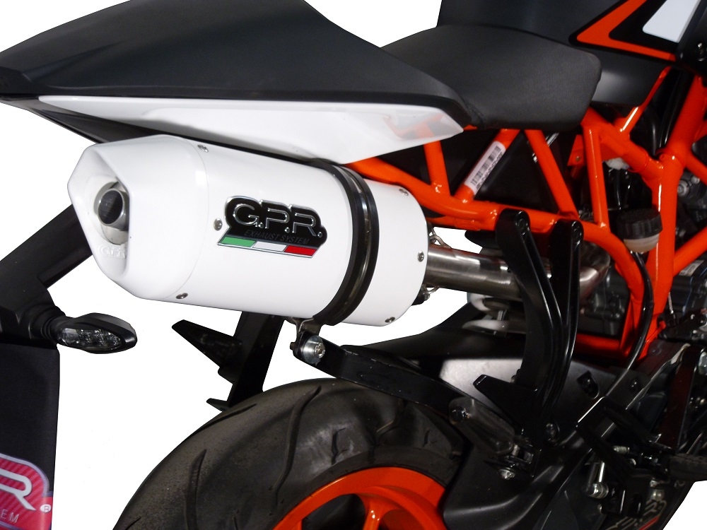 Exhaust compatible with Ktm Rc 125 2014-2016, Albus Ceramic, Homologated legal slip-on exhaust including removable db killer and link pipe