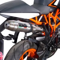 Exhaust compatible with Ktm Rc 125 2014-2016, Deeptone Inox, Homologated legal slip-on exhaust including removable db killer and link pipe