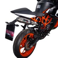 Exhaust compatible with Ktm Rc 125 2014-2016, Deeptone Inox, Homologated legal slip-on exhaust including removable db killer and link pipe