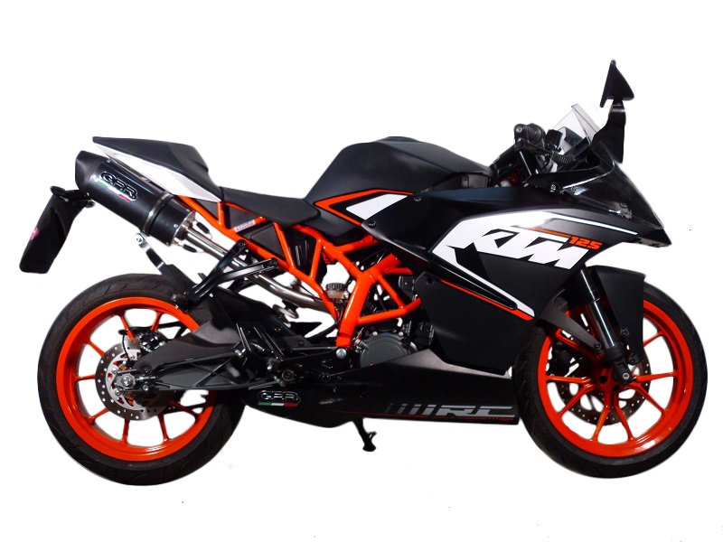 Exhaust compatible with Ktm Rc 125 2014-2016, Deeptone Inox, Racing slip-on exhaust including link pipe