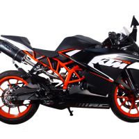Exhaust compatible with Ktm Rc 125 2014-2016, Deeptone Inox, Racing slip-on exhaust including link pipe
