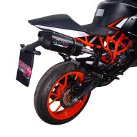 Exhaust compatible with Ktm Rc 125 2014-2016, Furore Nero, Homologated legal slip-on exhaust including removable db killer, link pipe and catalyst