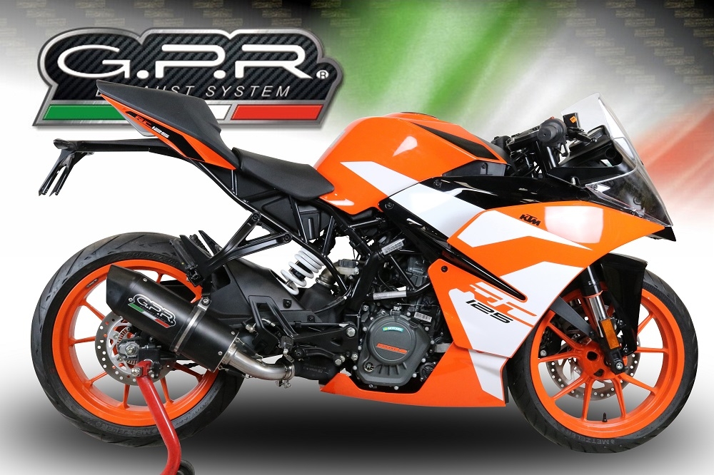 Esapament GPR compatibil cu Ktm Rc 390 2017 Evacuare slip-on omologata, inclusiv db killer detașabil și cot de legătură,Furore Evo4 Nero