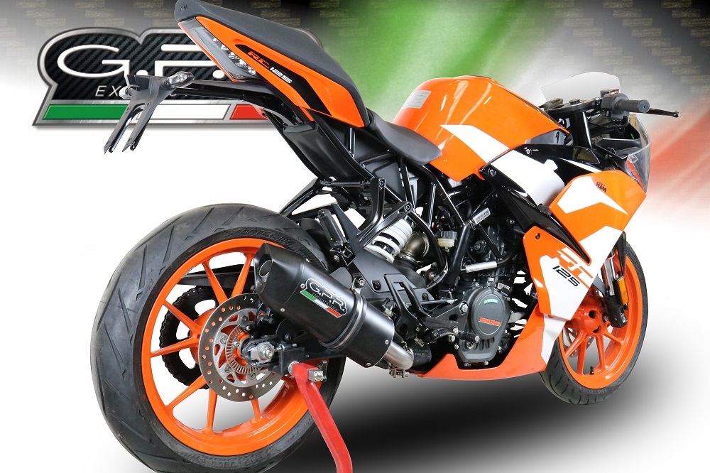 Esapament GPR compatibil cu Ktm Rc 390 2017 Evacuare slip-on omologata, inclusiv db killer detașabil și cot de legătură,Furore Evo4 Nero