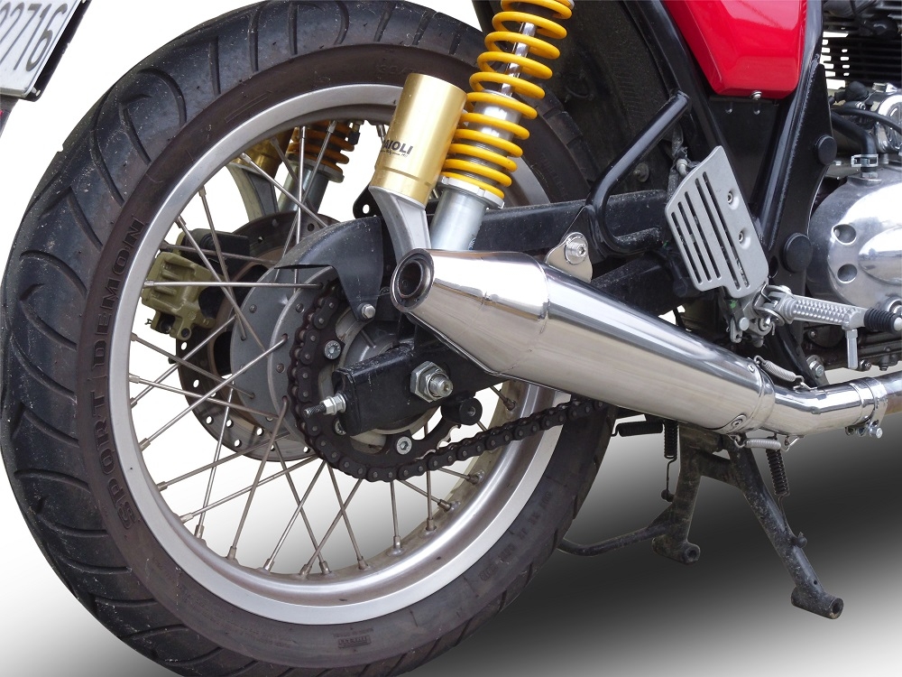 Exhaust compatible with Royal Enfield Continental GT 535 2014-2016, Vintacone, Racing slip-on exhaust including link pipe