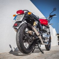 Exhaust compatible with Royal Enfield Continental 650 2019-2020, Deeptone Inox, Dual Homologated legal slip-on exhaust including removable db killers, link pipes and catalysts