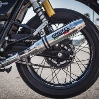 Exhaust compatible with Royal Enfield Continental 650 2019-2020, Deeptone Inox, Dual Homologated legal slip-on exhaust including removable db killers, link pipes and catalysts