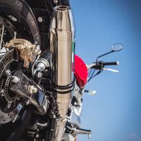 Exhaust compatible with Royal Enfield Continental 650 2019-2020, Deeptone Inox, Dual Homologated legal slip-on exhaust including removable db killers, link pipes and catalysts