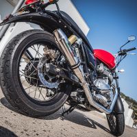 Exhaust compatible with Royal Enfield Continental 650 2019-2020, Deeptone Inox, Dual Homologated legal slip-on exhaust including removable db killers, link pipes and catalysts