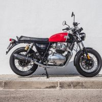 Exhaust compatible with Royal Enfield Interceptor 650 2021-2024, Furore Evo4 Nero, Dual Homologated legal slip-on exhaust including removable db killers, link pipes and catalysts