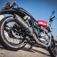 Exhaust compatible with Royal Enfield Interceptor 650 2021-2024, Furore Evo4 Nero, Dual Homologated legal slip-on exhaust including removable db killers, link pipes and catalysts
