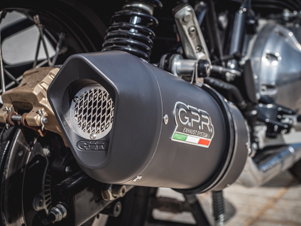 Exhaust compatible with Royal Enfield Interceptor 650 2021-2024, Furore Evo4 Nero, Dual Homologated legal slip-on exhaust including removable db killers, link pipes and catalysts